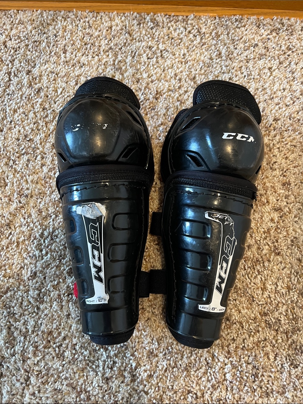 CCM Black Youth 8” Shin Guards